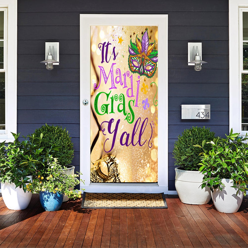DoorFoto Door Cover Mardi Gras Yall