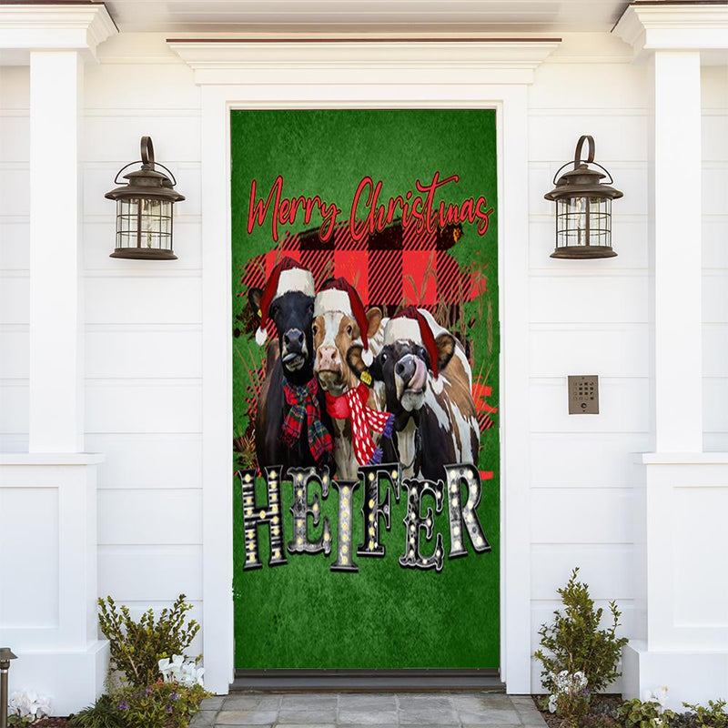 DoorFoto Door Cover Heifer Christmas