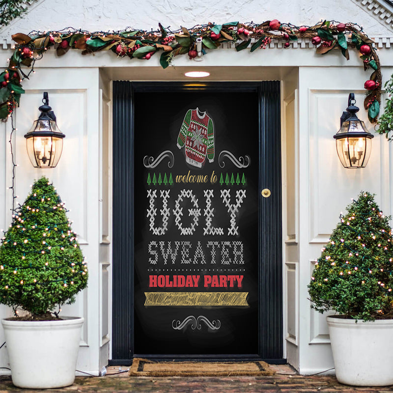 DoorFoto Door Cover Ugly Sweater Party