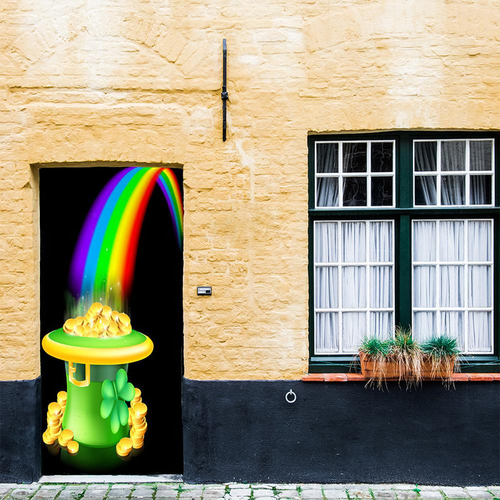 DoorFoto Door Cover Rainbow Pot of Gold