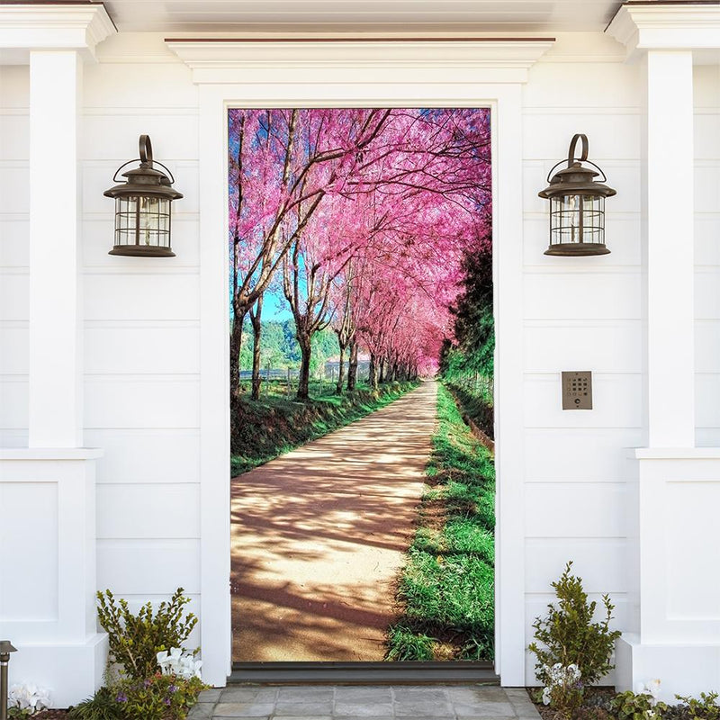 DoorFoto Door Cover Spring Home Decor