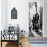 DoorFoto Door Cover Train Wall Decor