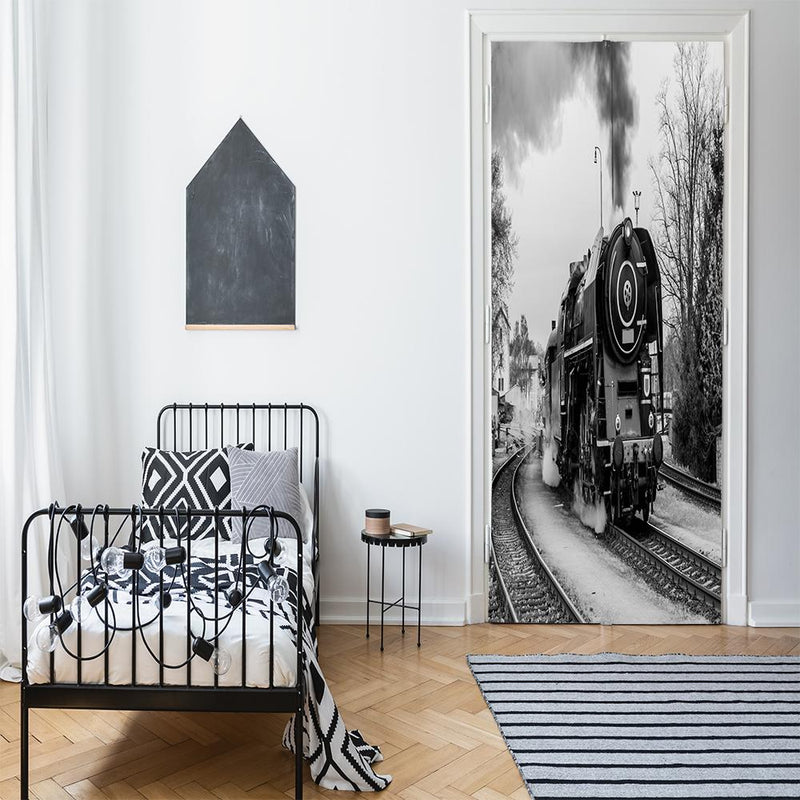 DoorFoto Door Cover Train Wall Decor