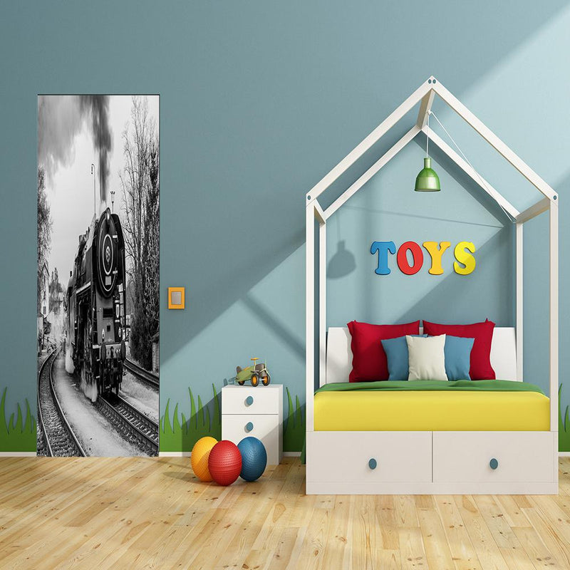 DoorFoto Door Cover Train Wall Decor