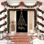 DoorFoto Door Cover Golden Christmas Tree