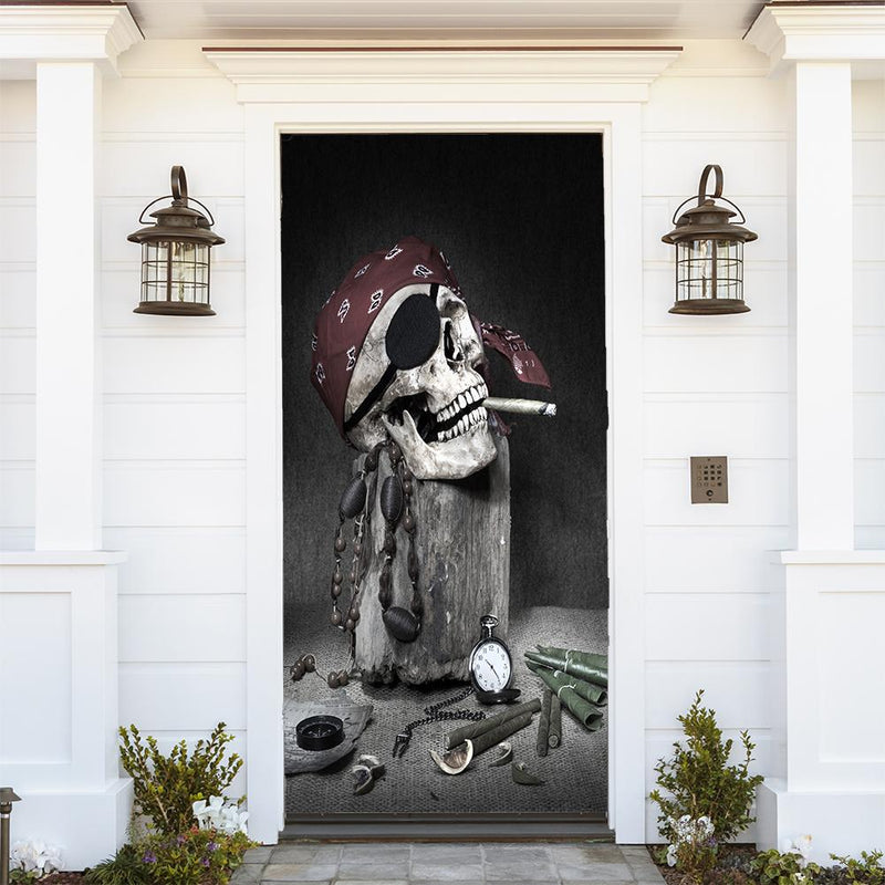 DoorFoto Door Cover Jolly Roger Pirate Flag