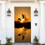 DoorFoto Door Cover Canadian Geese in Golden Sunset