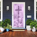 DoorFoto Door Cover Purple Cross
