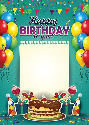 Happy Birthday Cake and Candles Door Cover - DoorFoto™