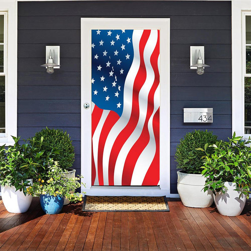 DoorFoto Door Cover American Flag Illustration