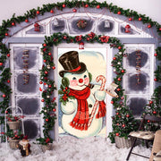 DoorFoto Door Cover Old Fashioned Snowman