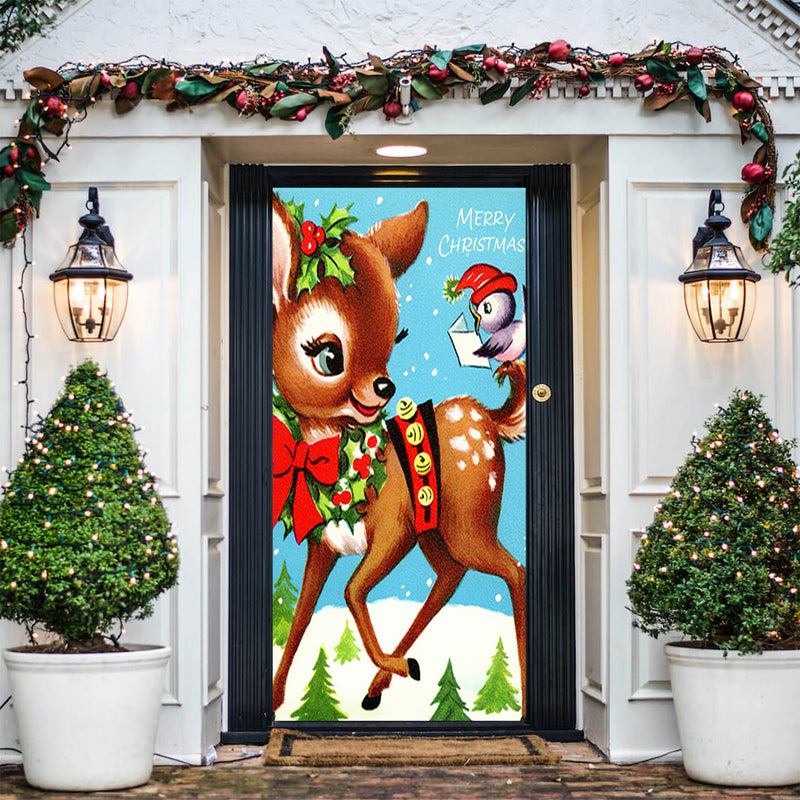 DoorFoto Door Cover Reindeer Friends