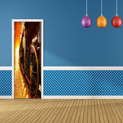 DoorFoto Door Cover Train Bedroom