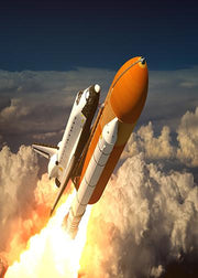 DoorFoto Door Cover Space Shuttle In The Clouds