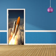 DoorFoto Door Cover Space Shuttle In The Clouds
