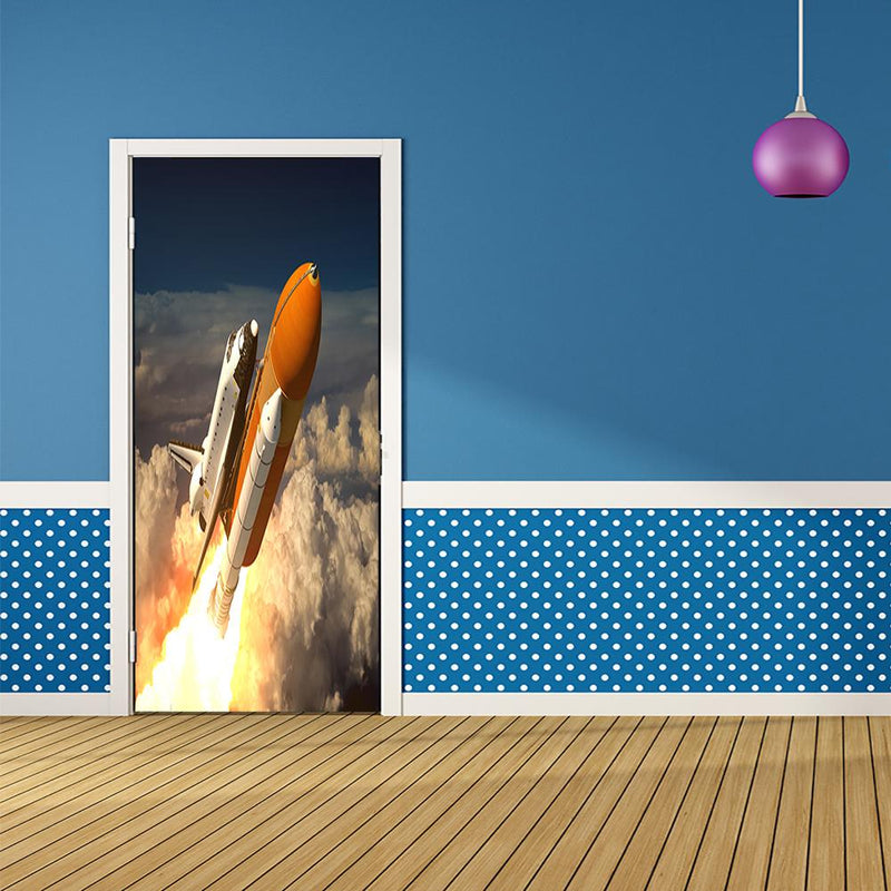 DoorFoto Door Cover Space Shuttle In The Clouds