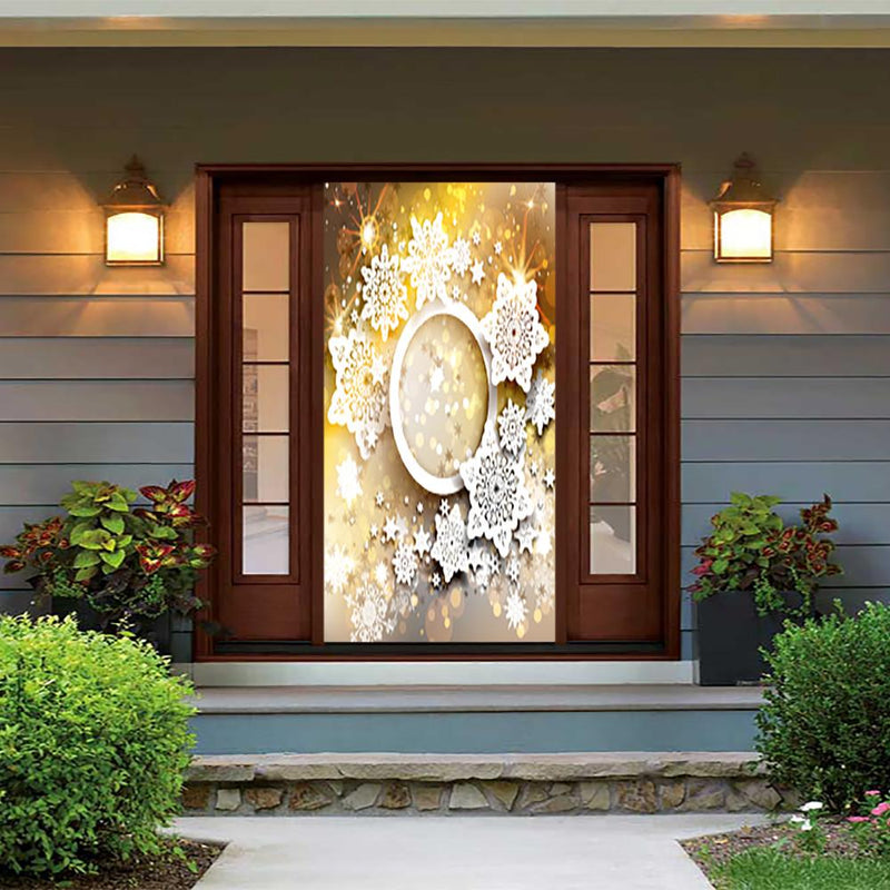 DoorFoto Door Cover Gold New Year's Background