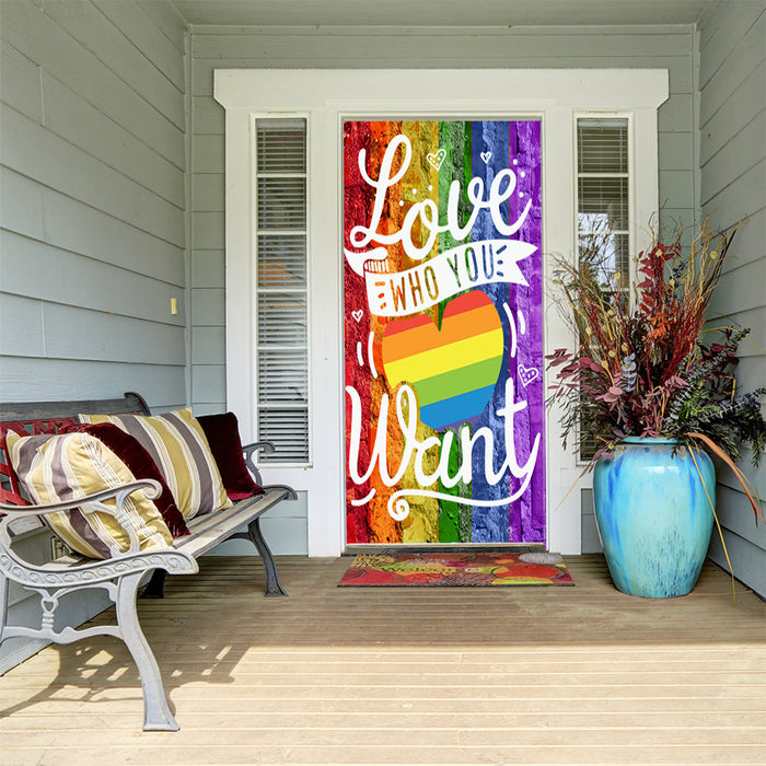 DoorFoto Door Cover Rainbow Love