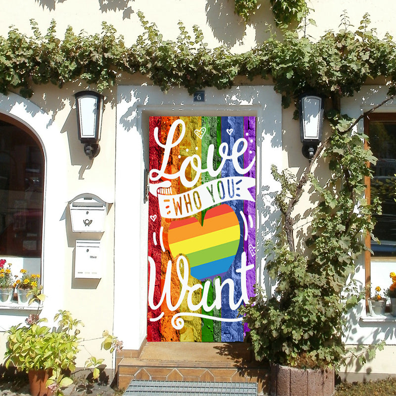 DoorFoto Door Cover Rainbow Love
