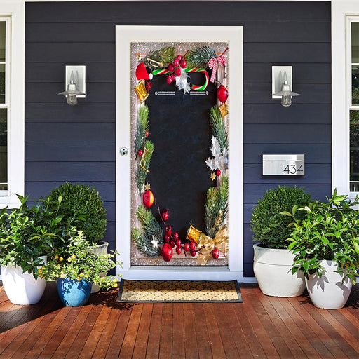 DoorFoto Door Cover Customizable - Christmas Fabric Door Cover