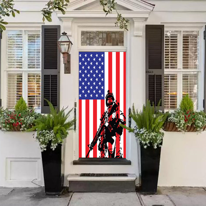 DoorFoto Door Cover American Warrior Flag