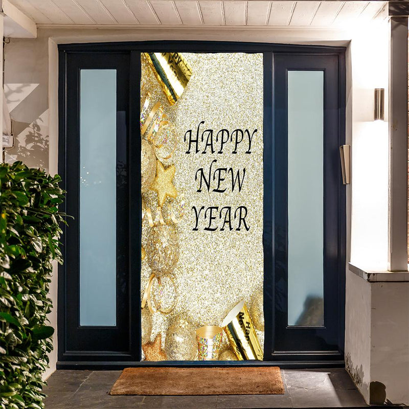 DoorFoto Door Cover New Year's Glitter