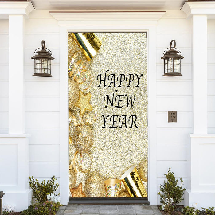 DoorFoto Door Cover New Year's Glitter