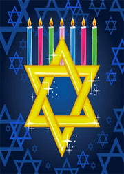 DoorFoto DoorWrap Star of David & Menorah Candles