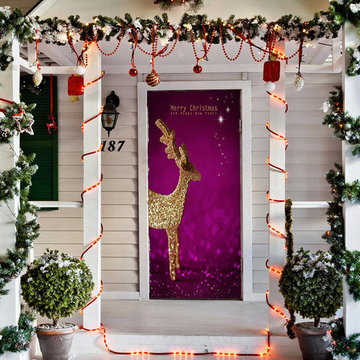 DoorFoto Door Cover Sparkling Reindeer Door Hanger
