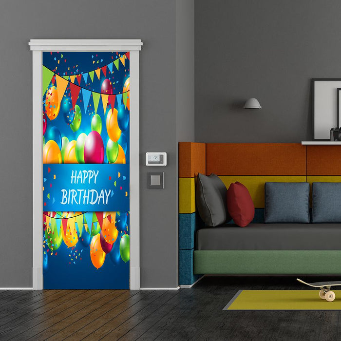 DoorFoto Door Cover Happy Birthday with Balloons