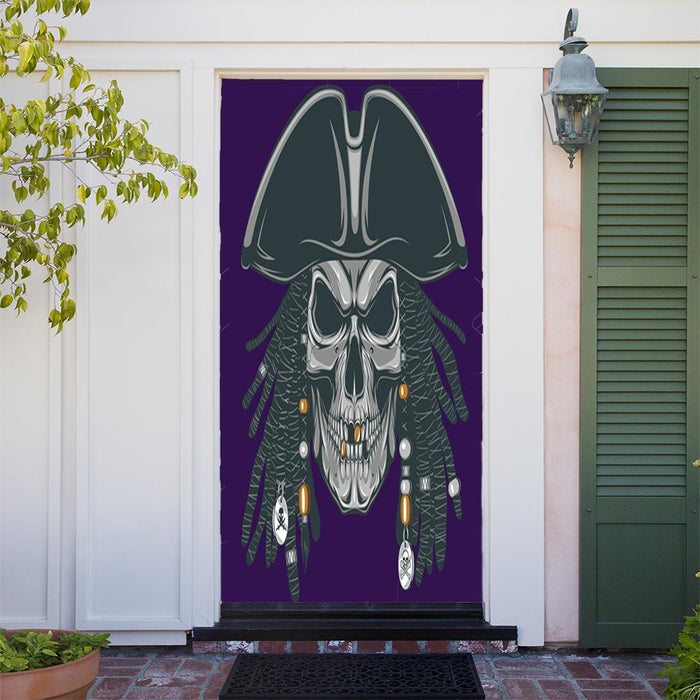 DoorFoto Door Cover Pirate with Dreadlocks - Purple