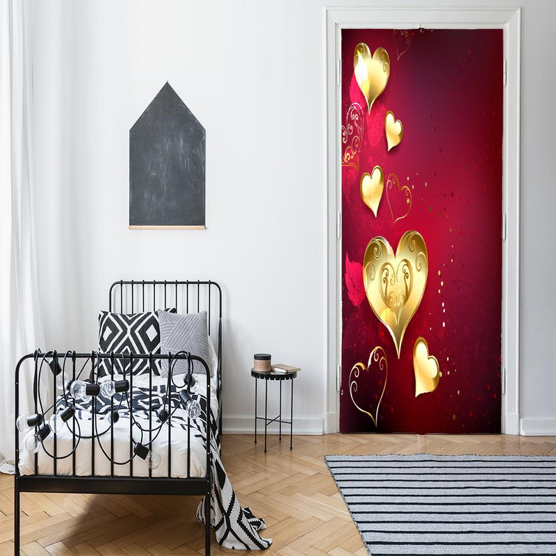 DoorFoto Door Cover Customizable - Golden Hearts