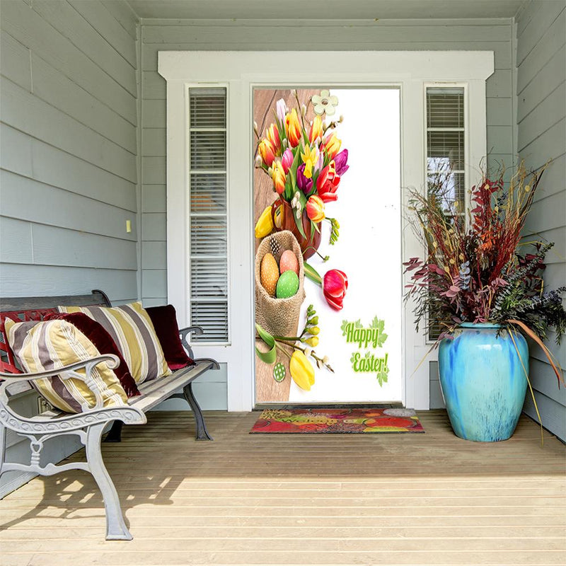 DoorFoto Door Cover Easter Floral Decor