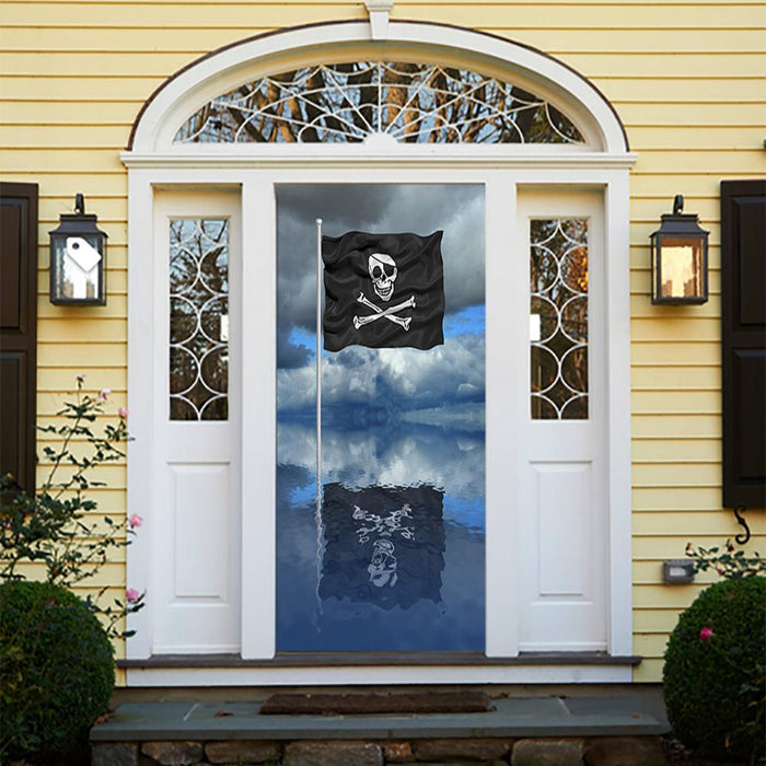 DoorFoto Door Cover Pirate Flag