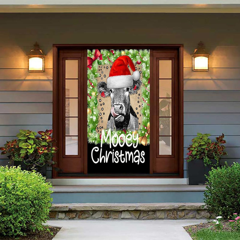 DoorFoto Door Cover Cow with Holly