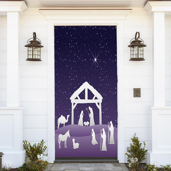 DoorFoto Door Cover Nativity Scene Door Hanger
