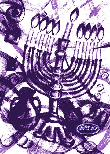 DoorFoto Door Cover Artistic Menorah Candles