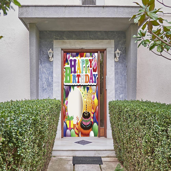 DoorFoto Door Cover Customizable - Happy Birthday Decoration Party
