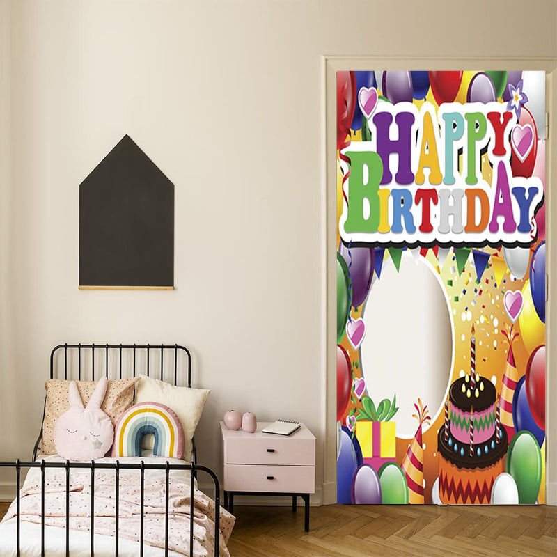 DoorFoto Door Cover Customizable - Happy Birthday Decoration Party