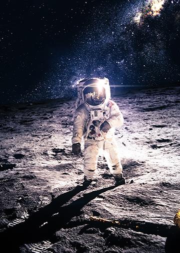 DoorFoto Door Cover Astronaut on the Moon