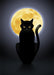 DoorFoto Door Cover Black Cat with Full Moon