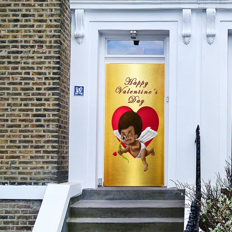 DoorFoto Door Cover Black Cupid