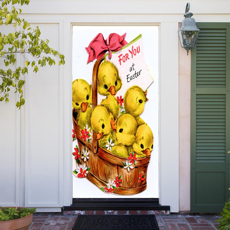 DoorFoto Door Cover Basket of Chicks
