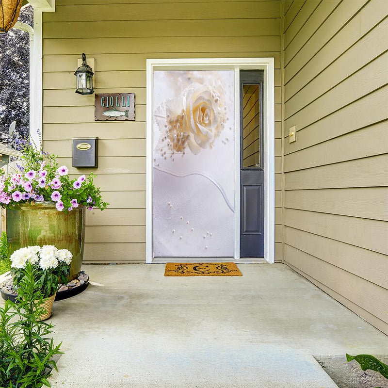 DoorFoto Door Cover Single White Rose