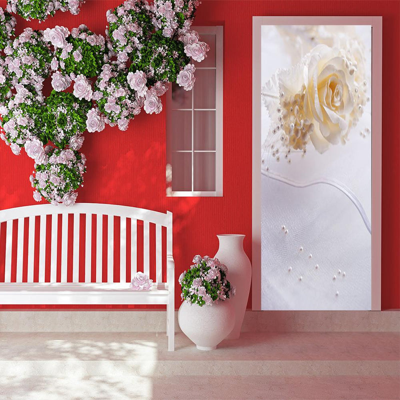 DoorFoto Door Cover Single White Rose