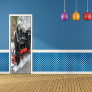 DoorFoto Door Cover Train Bedroom Decor