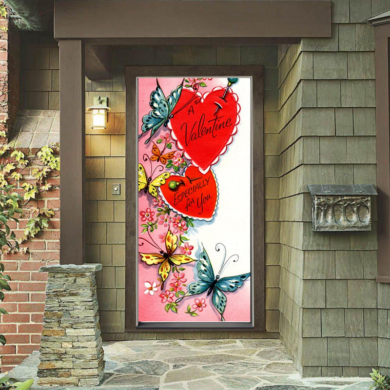 DoorFoto Door Cover Valentine Butterflies
