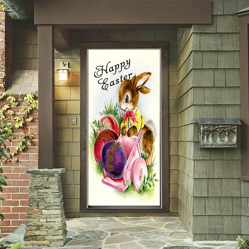 DoorFoto Door Cover Playful Bunny