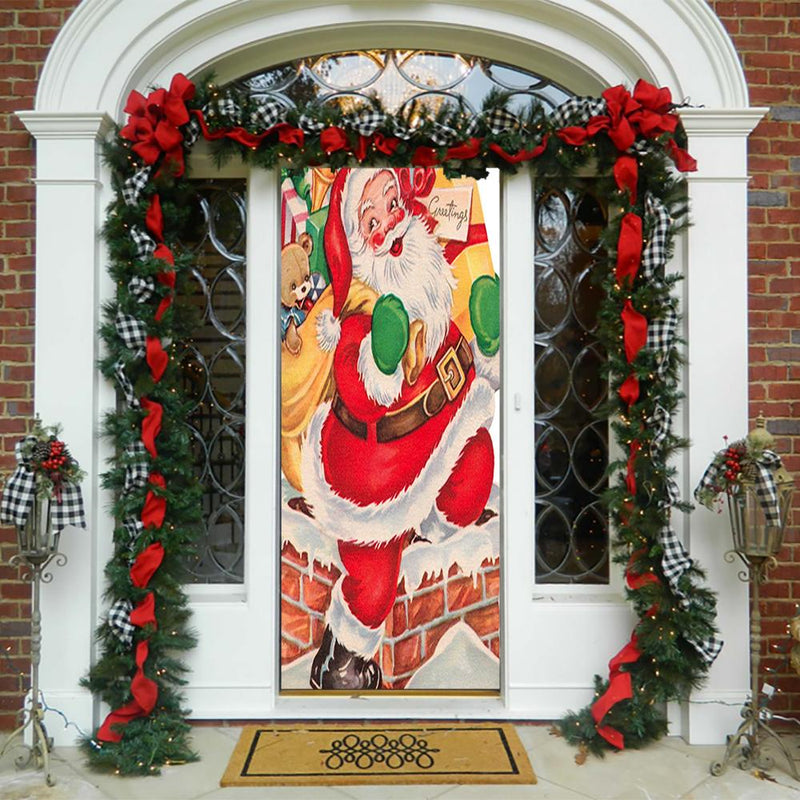 DoorFoto Door Cover Rooftop Santa