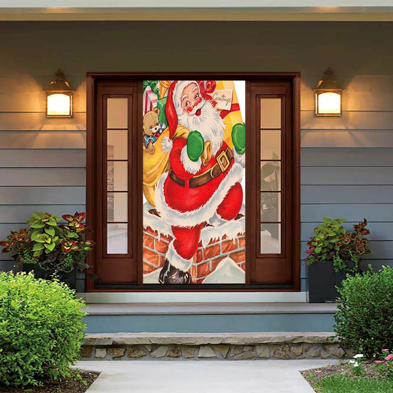 DoorFoto Door Cover Rooftop Santa